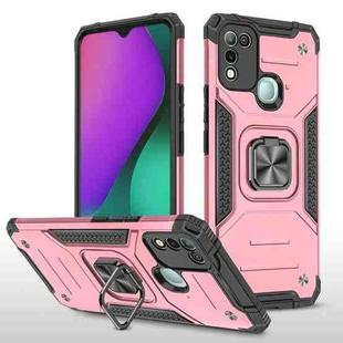 For Infinix Hot 10 Play Magnetic Armor Shockproof TPU + PC Case with Metal Ring Holder(Rose Gold)