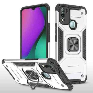 For Infinix Hot 10 Play Magnetic Armor Shockproof TPU + PC Case with Metal Ring Holder(Silver)