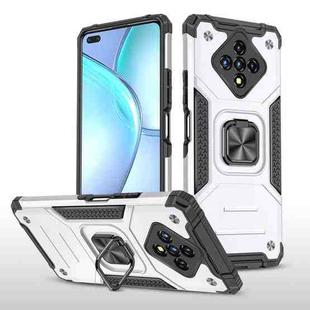 For Infinix Zero 8 Magnetic Armor Shockproof TPU + PC Case with Metal Ring Holder(Silver)
