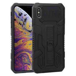 For iPhone X / XS Vanguard Warrior All Inclusive Double-color Shockproof TPU + PC Protective Case with Holder(Black)