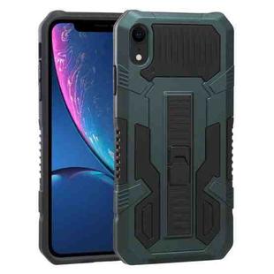 For iPhone XR Vanguard Warrior All Inclusive Double-color Shockproof TPU + PC Protective Case with Holder(Graphite Green)