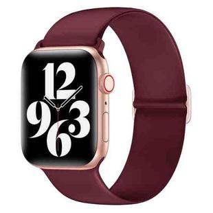 Elasticity Silicone Strap Watch Band For Apple Watch Ultra 49mm / Series 8&7 45mm / SE 2&6&SE&5&4 44mm / 3&2&1 42mm(Wine Red)