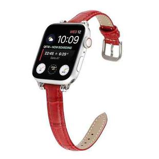 Bamboo Joint with Beads Leather Watch Band Watch Band For Apple Watch Series 9&8&7 41mm / SE 3&SE 2&6&SE&5&4 40mm / 3&2&1 38mm(Red)