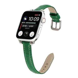 Bamboo Joint with Beads Leather Watch Band Watch Band For Apple Watch Series 9&8&7 41mm / SE 3&SE 2&6&SE&5&4 40mm / 3&2&1 38mm(Green)