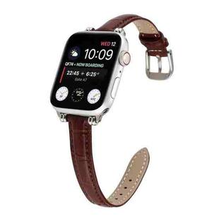 Bamboo Joint with Beads Leather Watch Band Watch Band For Apple Watch Series 8&7 41mm / SE 2&6&SE&5&4 40mm / 3&2&1 38mm(Brown)