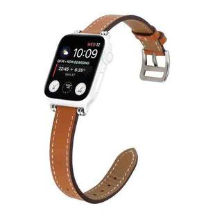Single Circle 14mm with Beads Style Leather Watch Band Watch Band For Apple Watch Ultra 49mm&Watch Ultra 2 49mm / Series 9&8&7 45mm / SE 3&SE 2&6&SE&5&4 44mm / 3&2&1 42mm(Brown)