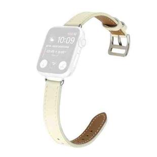 Single Circle 14mm Screw Style Leather Watch Band Watch Band For Apple Watch Series 9&8&7 41mm / SE 3&SE 2&6&SE&5&4 40mm / 3&2&1 38mm(White)