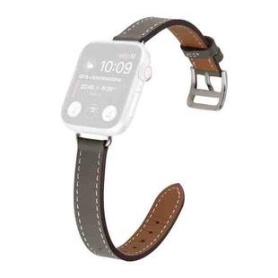 Single Circle 14mm Screw Style Leather Watch Band Watch Band For Apple Watch Series 9&8&7 41mm / SE 3&SE 2&6&SE&5&4 40mm / 3&2&1 38mm(Grey)