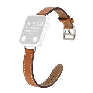 Single Circle 14mm Screw Style Leather Watch Band Watch Band For Apple Watch Series 8&7 41mm / SE 2&6&SE&5&4 40mm / 3&2&1 38mm(Brown)