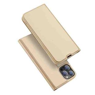 For iPhone 13 Pro DUX DUCIS Skin Pro Series Shockproof Horizontal Flip Leather Case with Holder & Card Slots (Gold)