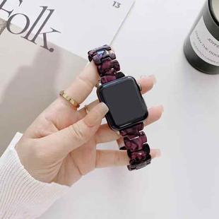 Resin Watch Band For Apple Watch Series 8&7 41mm / SE 2&6&SE&5&4 40mm / 3&2&1 38mm(Purple Black)