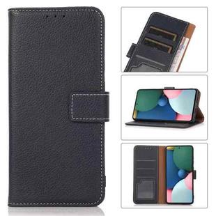 For iPhone 13 Pro Litchi Texture PU + TPU Horizontal Flip Leather Case with Holder & Card Slots & Wallet (Dark Blue)