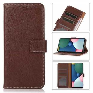 For iPhone 13 mini Litchi Texture PU + TPU Horizontal Flip Leather Case with Holder & Card Slots & Wallet (Brown)