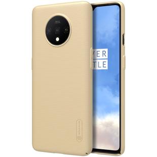 For OnePlus 7T NILLKIN Frosted Concave-convex Texture PC Protective Case(Gold)