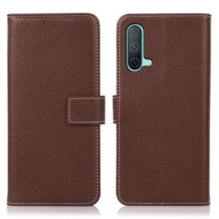 For OnePlus Nord CE 5G Litchi Texture PU + TPU Horizontal Flip Leather Case with Holder & Card Slots & Wallet(Brown)