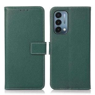 For OnePlus Nord N200 Litchi Texture PU + TPU Horizontal Flip Leather Case with Holder & Card Slots & Wallet(Dark Green)