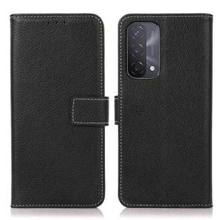 For OPPO A93 5G / A74 5G / A54 5G Litchi Texture PU + TPU Horizontal Flip Leather Case with Holder & Card Slots & Wallet(Black)