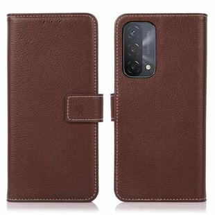 For OPPO A93 5G / A74 5G / A54 5G Litchi Texture PU + TPU Horizontal Flip Leather Case with Holder & Card Slots & Wallet(Brown)