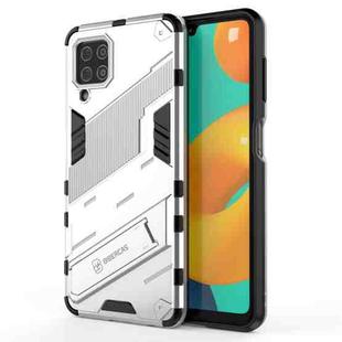 For Samsung Galaxy M32 Punk Armor 2 in 1 PC + TPU Shockproof Case with Invisible Holder(White)
