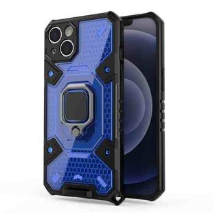 For iPhone 13 Space PC+TPU Ring Holder Protective Case(Blue)