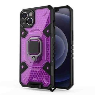 For iPhone 13 Space PC+TPU Ring Holder Protective Case(Purple)