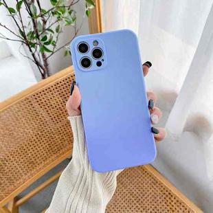 For iPhone 11 Pro Max Straight Edge Gradient Hand-feel Paint Shockproof TPU Case (Light Blue)