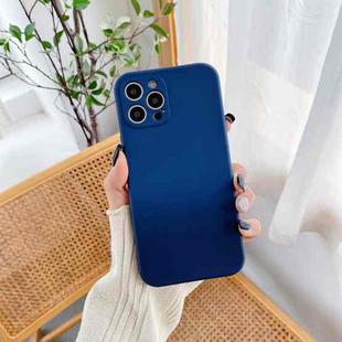 For iPhone 11 Pro Max Straight Edge Gradient Hand-feel Paint Shockproof TPU Case (Dark Blue)