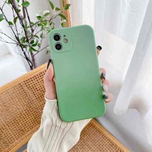 For iPhone 12 Straight Edge Gradient Hand-feel Paint Shockproof TPU Case(Green)