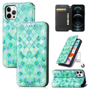 For iPhone 13 Colorful Magnetic Horizontal Flip PU Leather Case with Holder & Card Slot & Wallet(Emerald Stone)