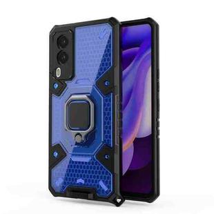 Space PC+TPU Ring Holder Protective Case For vivo V21e 5G(Blue)