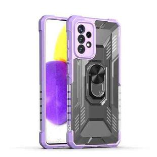 For Samsung Galaxy A72 5G / 4G PC + TPU Shockproof Protective Case with Metal Ring Holder(Purple)