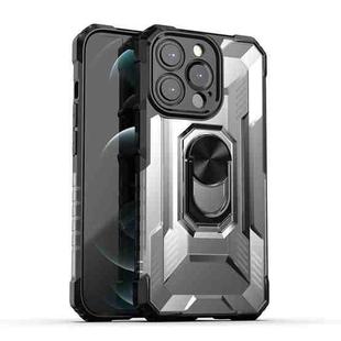 PC + TPU Shockproof Protective Case with Metal Ring Holder For iPhone 13 Pro(Black)