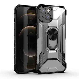PC + TPU Shockproof Protective Case with Metal Ring Holder For iPhone 13(Black)