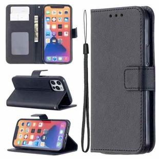 For iPhone 13 Pro Longan Texture Horizontal Flip PU Leather Case with Holder & Card Slots & Wallet & Photo Frame (Black)