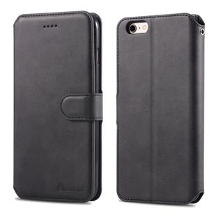 For iPhone 6 / 6s AZNS Calf Texture Magnetic Horizontal Flip PU Leather Case with Holder & Card Slots & Photo Frame(Black)