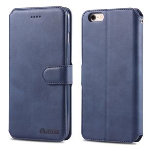 For iPhone 6 / 6s AZNS Calf Texture Magnetic Horizontal Flip PU Leather Case with Holder & Card Slots & Photo Frame(Blue)