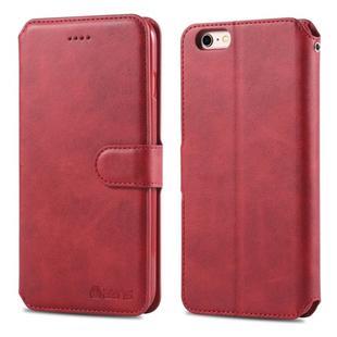 For iPhone 6 / 6s AZNS Calf Texture Magnetic Horizontal Flip PU Leather Case with Holder & Card Slots & Photo Frame(Red)