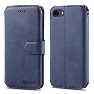 For iPhone 7 / 8 AZNS Calf Texture Magnetic Horizontal Flip PU Leather Case with Holder & Card Slots & Photo Frame(Blue)
