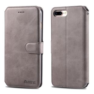 For iPhone 7 Plus / 8 Plus AZNS Calf Texture Magnetic Horizontal Flip PU Leather Case with Holder & Card Slots & Photo Frame(Gray)