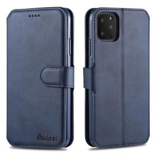 For iPhone 11 Pro Max AZNS Calf Texture Magnetic Horizontal Flip PU Leather Case with Holder & Card Slots & Photo Frame(Blue)