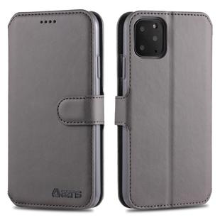 For iPhone 11 Pro Max AZNS Calf Texture Magnetic Horizontal Flip PU Leather Case with Holder & Card Slots & Photo Frame(Gray)
