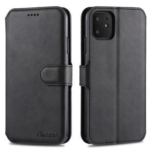 For iPhone 11 AZNS Calf Texture Magnetic Horizontal Flip PU Leather Case with Holder & Card Slots & Photo Frame(Black)