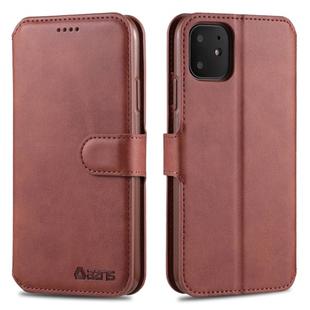 For iPhone 11 AZNS Calf Texture Magnetic Horizontal Flip PU Leather Case with Holder & Card Slots & Photo Frame(Brown)