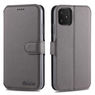 For iPhone 11 AZNS Calf Texture Magnetic Horizontal Flip PU Leather Case with Holder & Card Slots & Photo Frame(Gray)