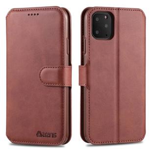 For iPhone 11 Pro AZNS Calf Texture Magnetic Horizontal Flip PU Leather Case with Holder & Card Slots & Photo Frame(Brown)