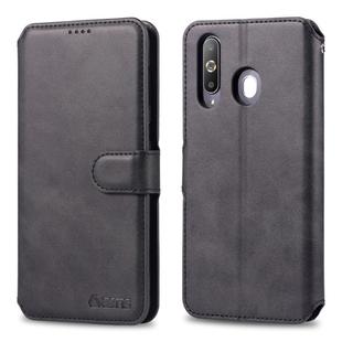 For Galaxy A60 / M40 AZNS Calf Texture Magnetic Horizontal Flip PU Leather Case with Holder & Card Slots & Photo Frame(Black)