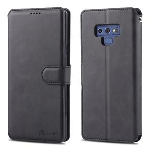 For  Galaxy Note 9 AZNS Calf Texture Magnetic Horizontal Flip PU Leather Case with Holder & Card Slots & Photo Frame(Black)