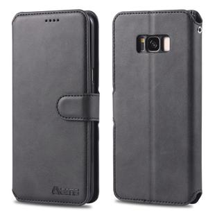 For Galaxy S8 AZNS Calf Texture Magnetic Horizontal Flip PU Leather Case with Holder & Card Slots & Photo Frame(Black)