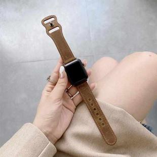 8-shape Buckle Retro Leather Watch Band For Apple Watch Series 8&7 41mm / SE 2&6&SE&5&4 40mm / 3&2&1 38mm(Light Brown)