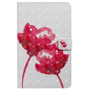For Galaxy Tab A 8.0 & S Pen (2019) 3D Colored Drawing Horizontal Flip Leather Case with Holder & Card Slots & Wallet(Red Rose)